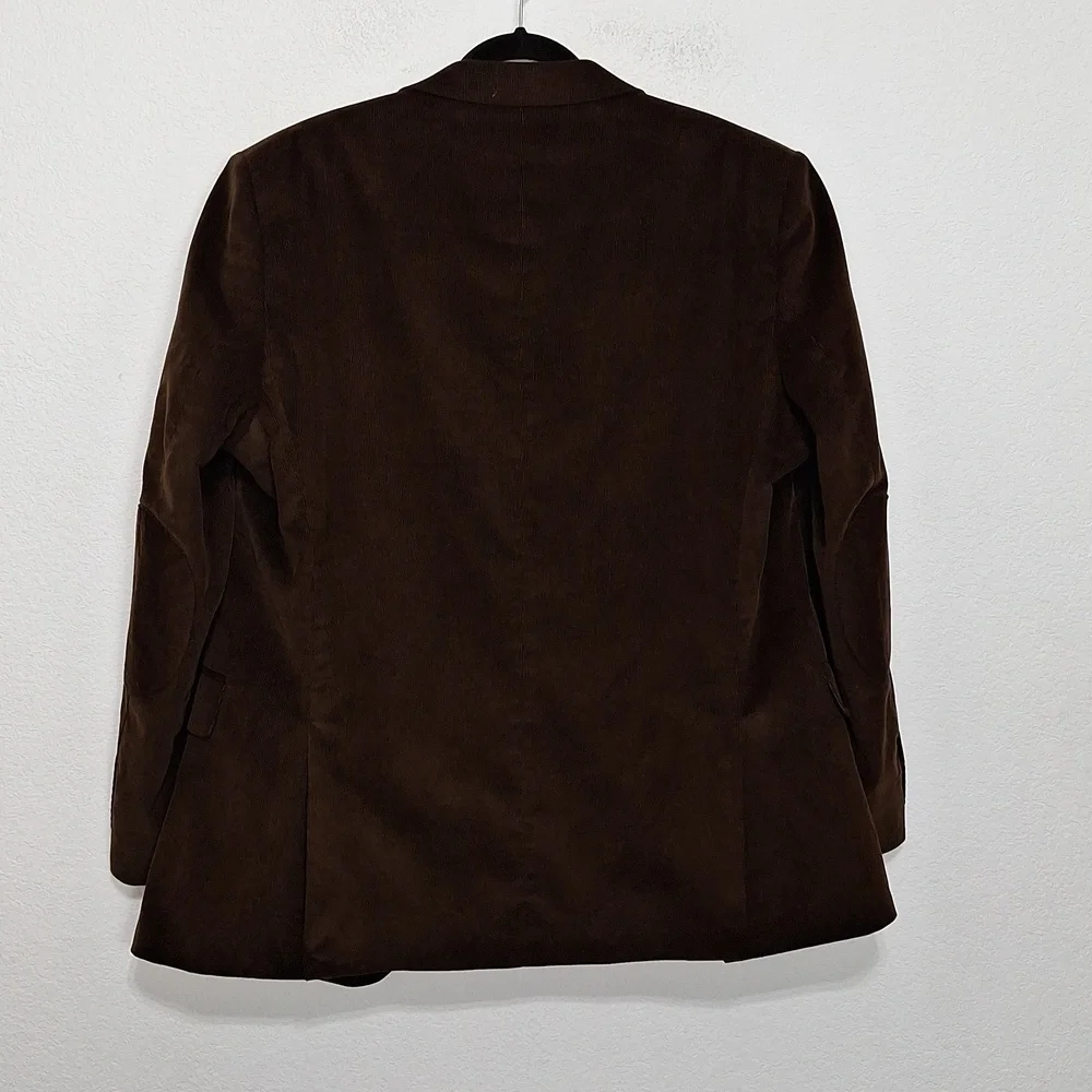 Stafford Men’s Tailored Timeless Brown Corduroy Classic Fit Fall Blazer Size 44R